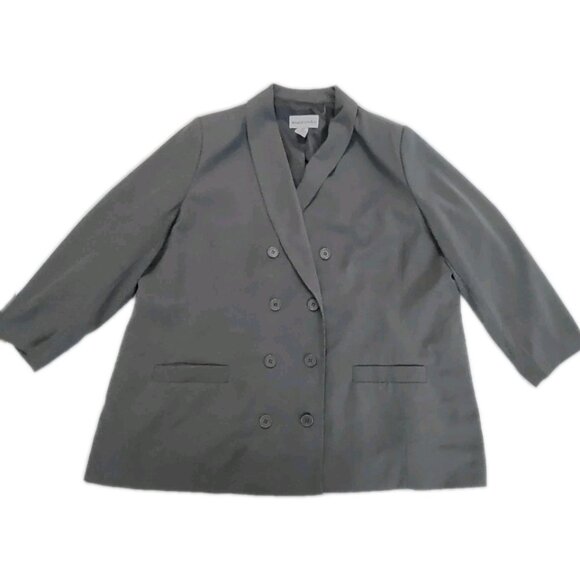 JL Studio Jessica London Womens Plus Size 24W Black Gray Jacket Blazer - Picture 1 of 12